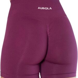 AUROLA Women's Workout Shorts High Waist Seamless Running Shorts Magenta Pink